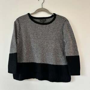 Banana Republic Women’s Sweater Petite S Black White Merino Wool Pilling W10
